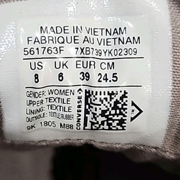 Converse All Star Sneaker Women Sz 8 Gray Textile Low-Top Lace-Up Skate Shoe - Picture 8 of 8